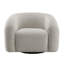 Fauteuil bouclé gris Irma avec pivot