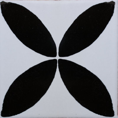 4.2" x 4.2" 9pcs TalaMex Black Clover Mexican Tile