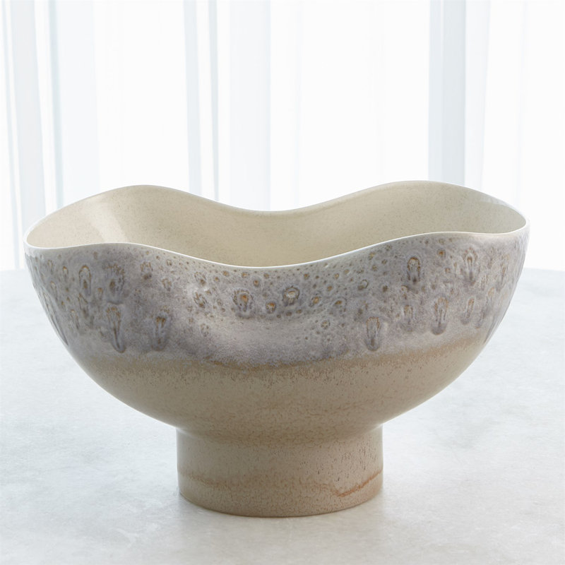 Cream Rises Dented Handmade Ceramic Decorative Bowl