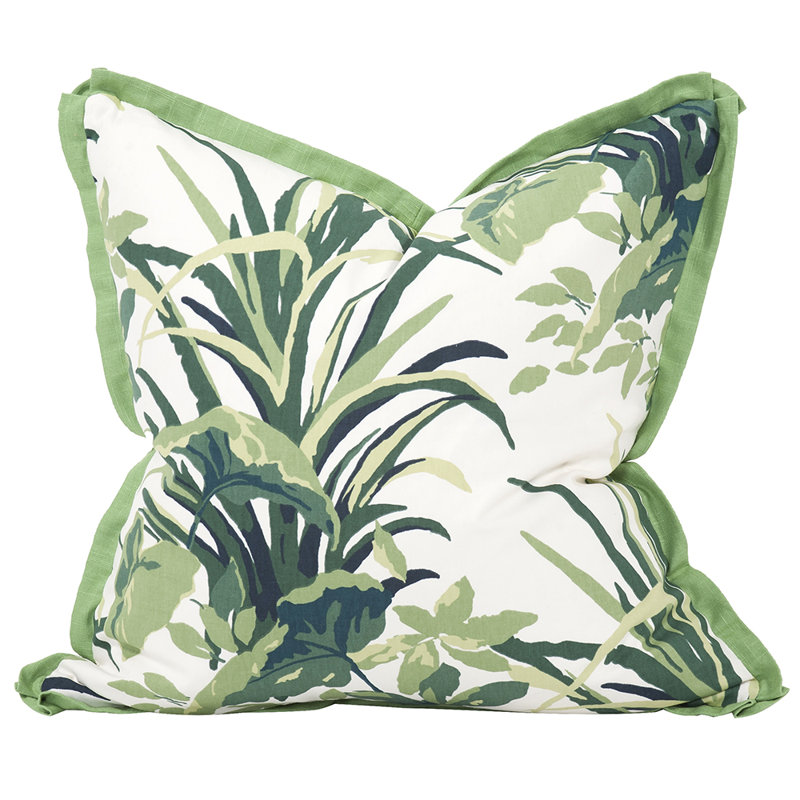 Floral Cotton Reversible Throw Pillow, Daffodil, 24" x 24", Insert