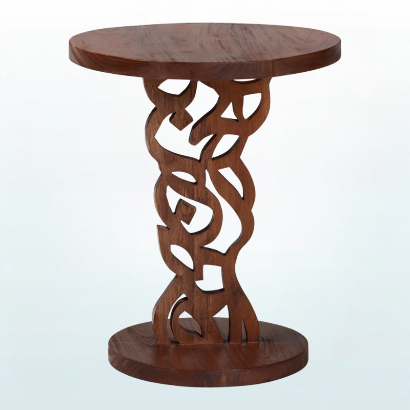 Harrell Pedestal Base With Round Tabletop Nightstand