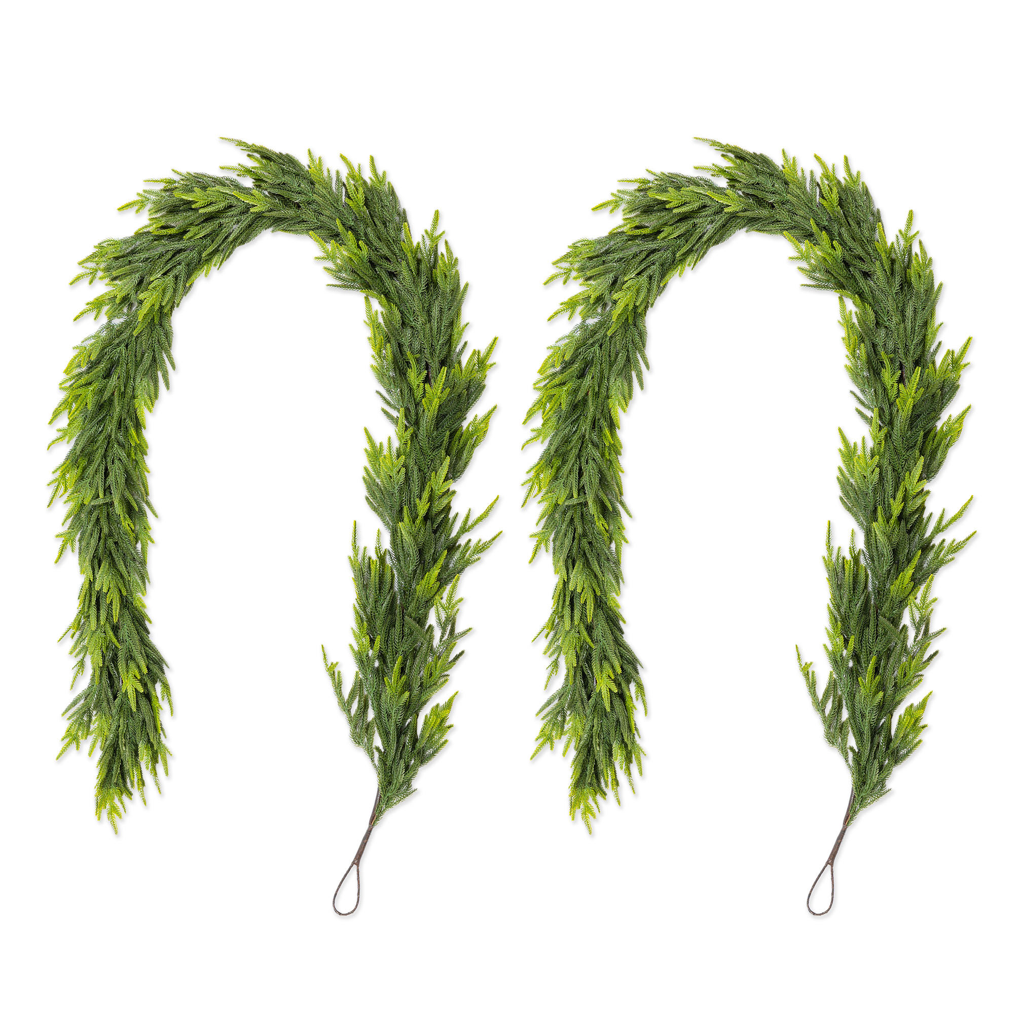 2-Piece 9Ft Christmas Greenery PE Dripping Garland