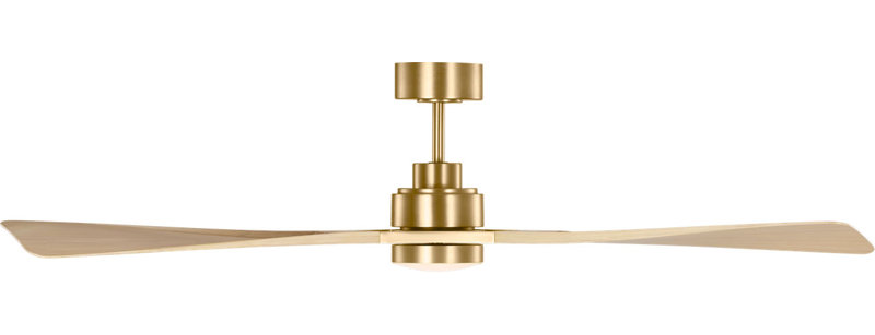 Trillium Smart 60 LED Ceiling Fan, Burnished Brass, Washed White Oak