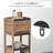 Compact Bathroom Storage Cabinet with Open Shelves and Vented Door, Brown and Grey - Elements Collection