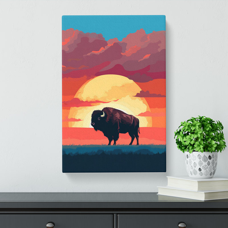 Buffalo Minimalism No.2 - Wrapped Canvas, 60cm H x 40cm W x 3cm D