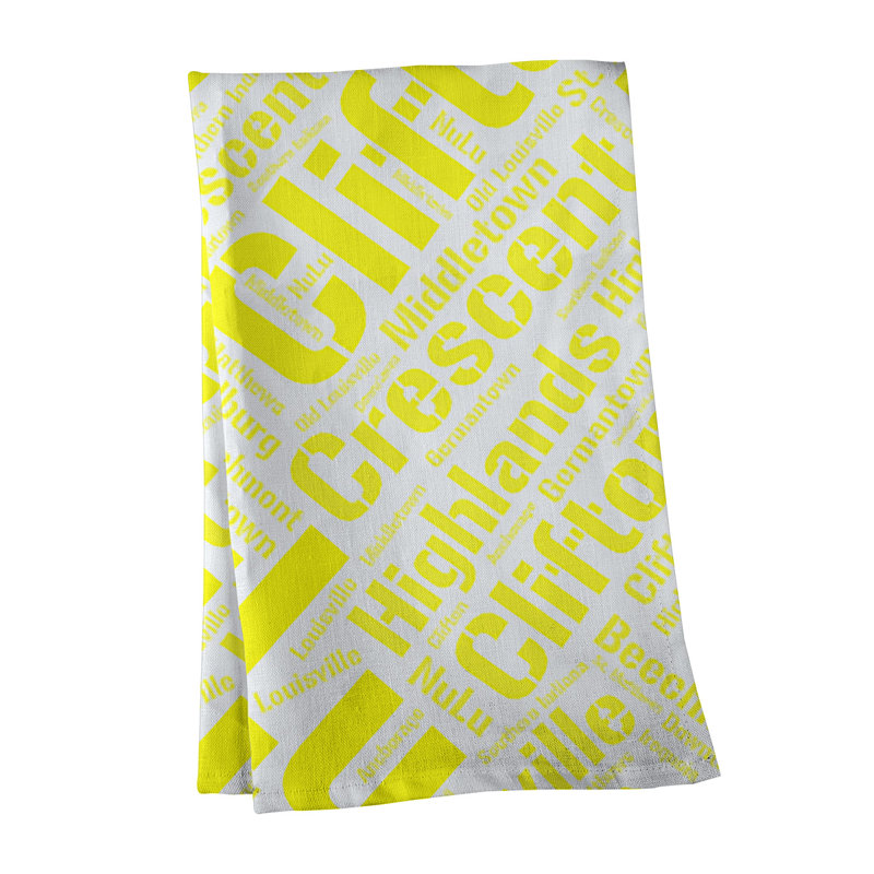 Cotton Tea Towel Kitchen Towel, Yellow, Louisville