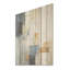 Beige And Gold Simple Winter Landscape - Winter Landscape Wood Panel Wall Art On Natural Pine Wood-684723405