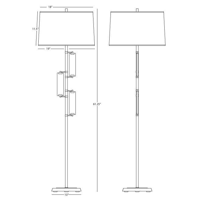 Lampe sur pied avec détails en marbre Srkashlteni, Laiton