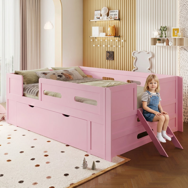 Lit plateforme double, Pink, Full