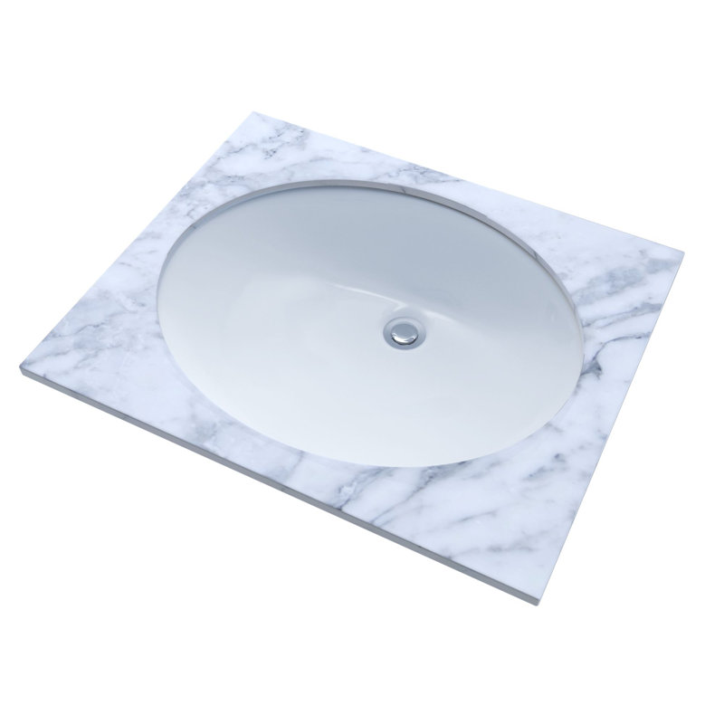 Reliance Vitreous China Oval Undermount Bathroom Sink with Overflow, Cotton