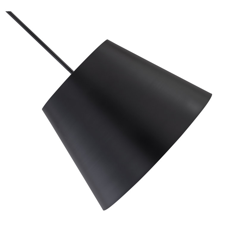 Luminaire suspendu à 1 lumière Wolleik, Noir mat, H 99 po x l 24 po x P 24 po