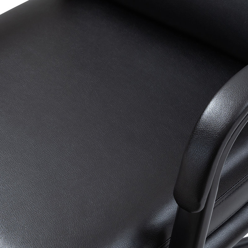Chaise de bureau pivotante inclinable en cuir Anagrace, Similicuir grainé noir