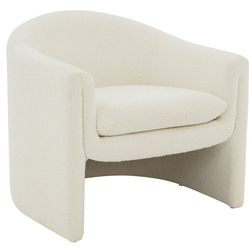 Fauteuil demi-tonneau 32,87 po Pollman, Bouclé ivoire