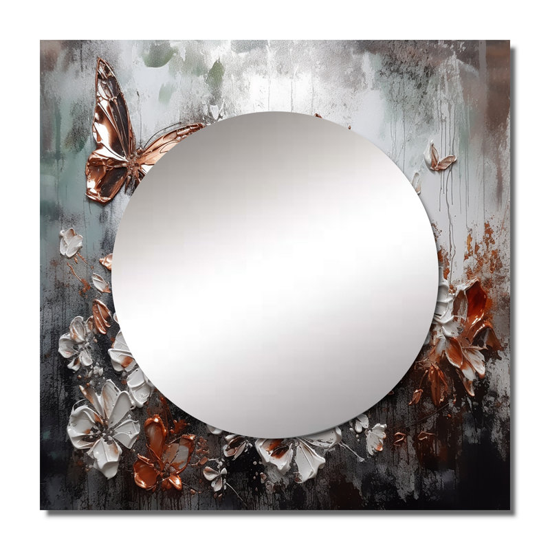Lavondra - Miroir mural de salon floral, 23 po x 23 po