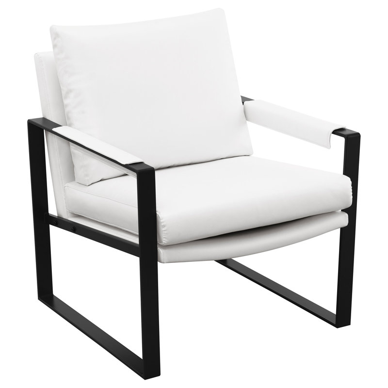 Chaise d'appoint Rosalind, Simili cuir blanc
