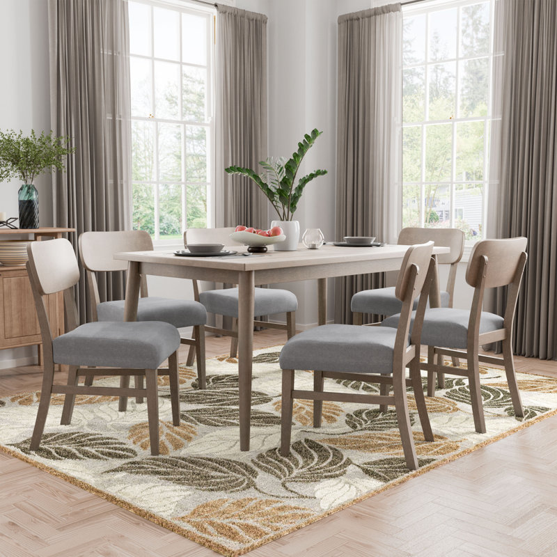 Fikisha Dining Table Set, 7 Pieces: Table, 6 Chairs