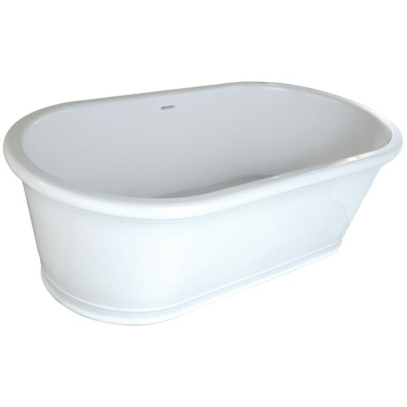 Tribeca 67.5'' L Freestanding Soaking Bathtub, Matte White, Polished Nickel