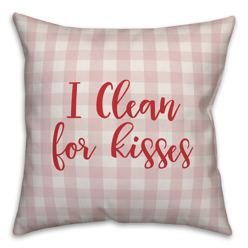 Plaid Throw Pillow, Pink/Red, Pillow Cover
