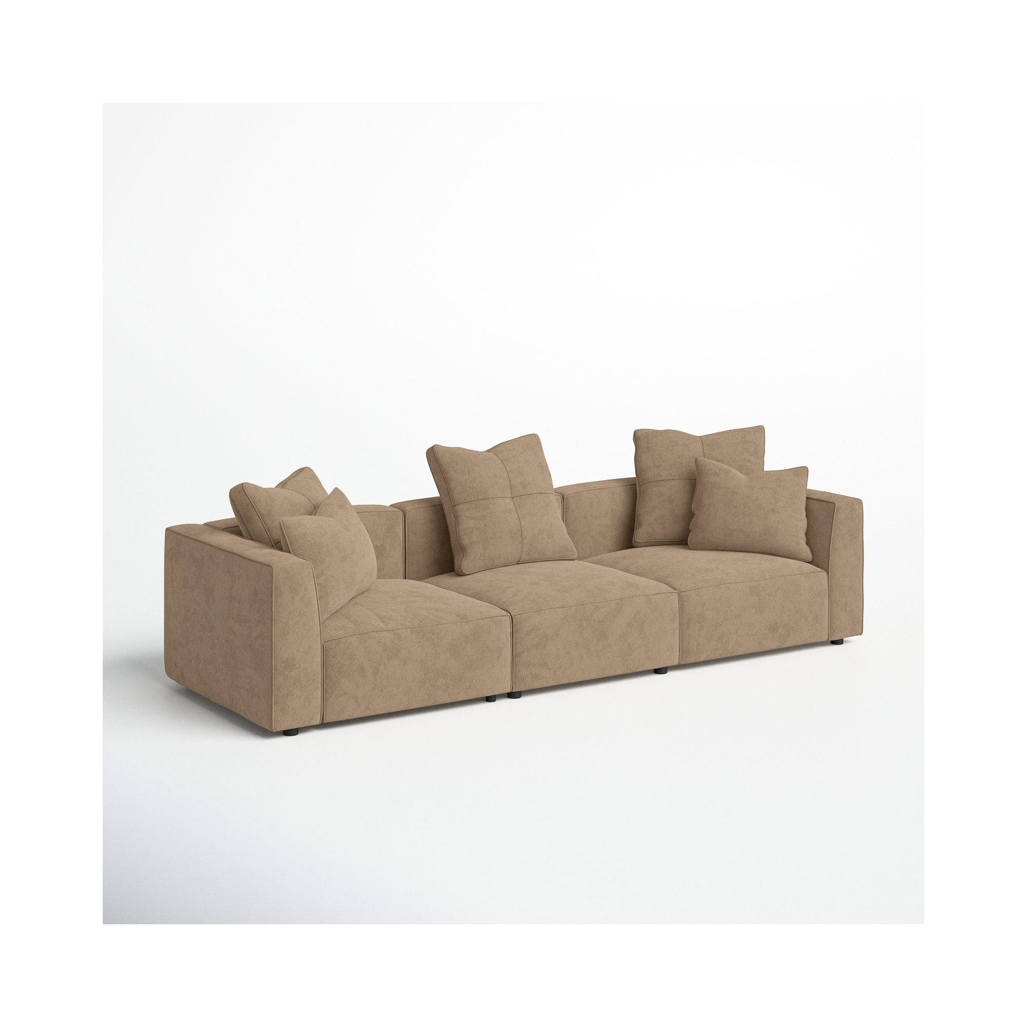 Del Modular Upholstered Sectional, Bella Buckwheat Polyester