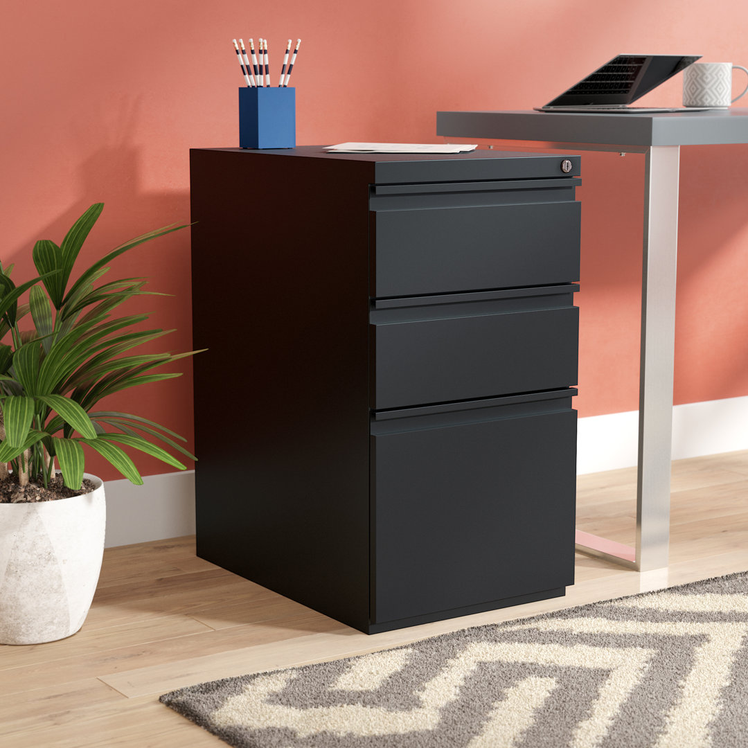 15'' Wide 3 -Drawer Mobile Steel File Cabinet Inbox Zero 