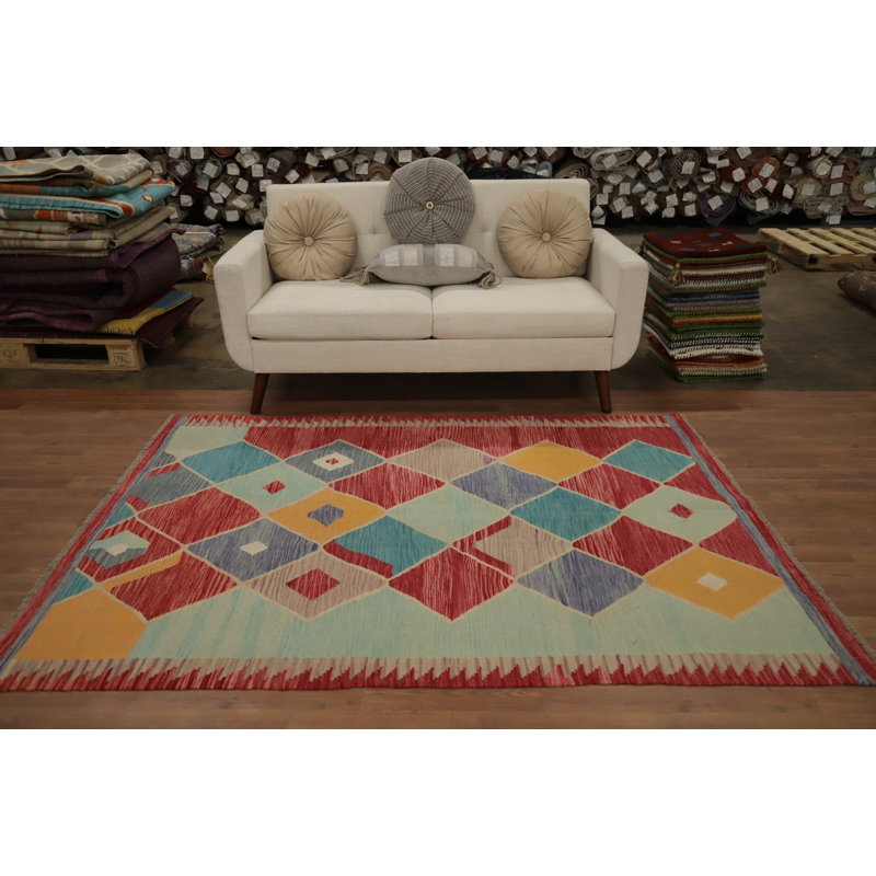 Vegetable Dye Kilim Flat Weave Rug 5x7