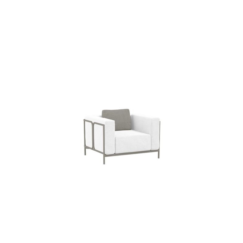 Méridienne d'extérieur Duval, Coussin blanc / cadre vert