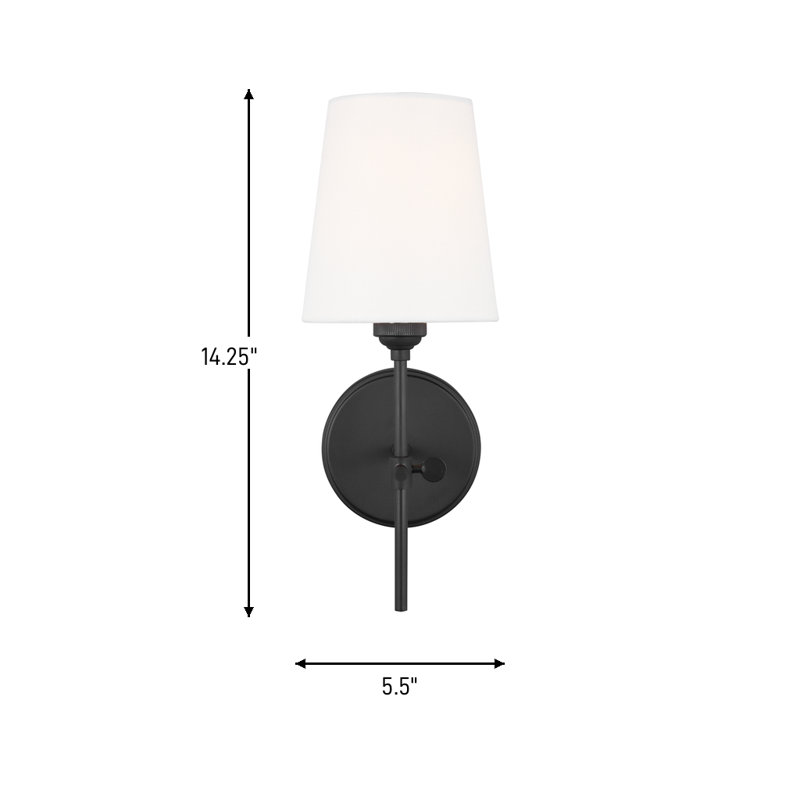 Baker 1 - Light Bath Sconce, Midnight Black, No