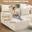 Canapé modulaire en velours côtelé de 104 pouces, canapé désossé en velours côtelé pour salon, canapé modulaire en L avec repose-pieds amovible et siège profond, sans assemblage requis, beige-1258803287