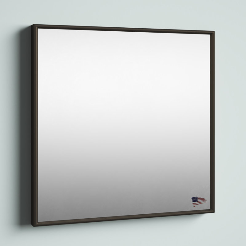 Cannella Metal Flat Wall Mirror, 12.25" x 12.25"