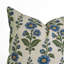 Housse de coussin en lin viscose bleue-139554388