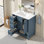 Meuble-lavabo simple 30 po avec lavabo, 2 portes et 2 tiroirs, tablette ouverte, bois massif et panneau de fibres à densité moyenne, ensemble simple