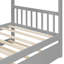 Lit simple en bois gris avec lit gigogne, conception spéciale, matériau en bois de pin, taille de sommeil confortable et polyvalente, structure en pin, hauteur de 62,8 po pour la chambre à coucher-58550245