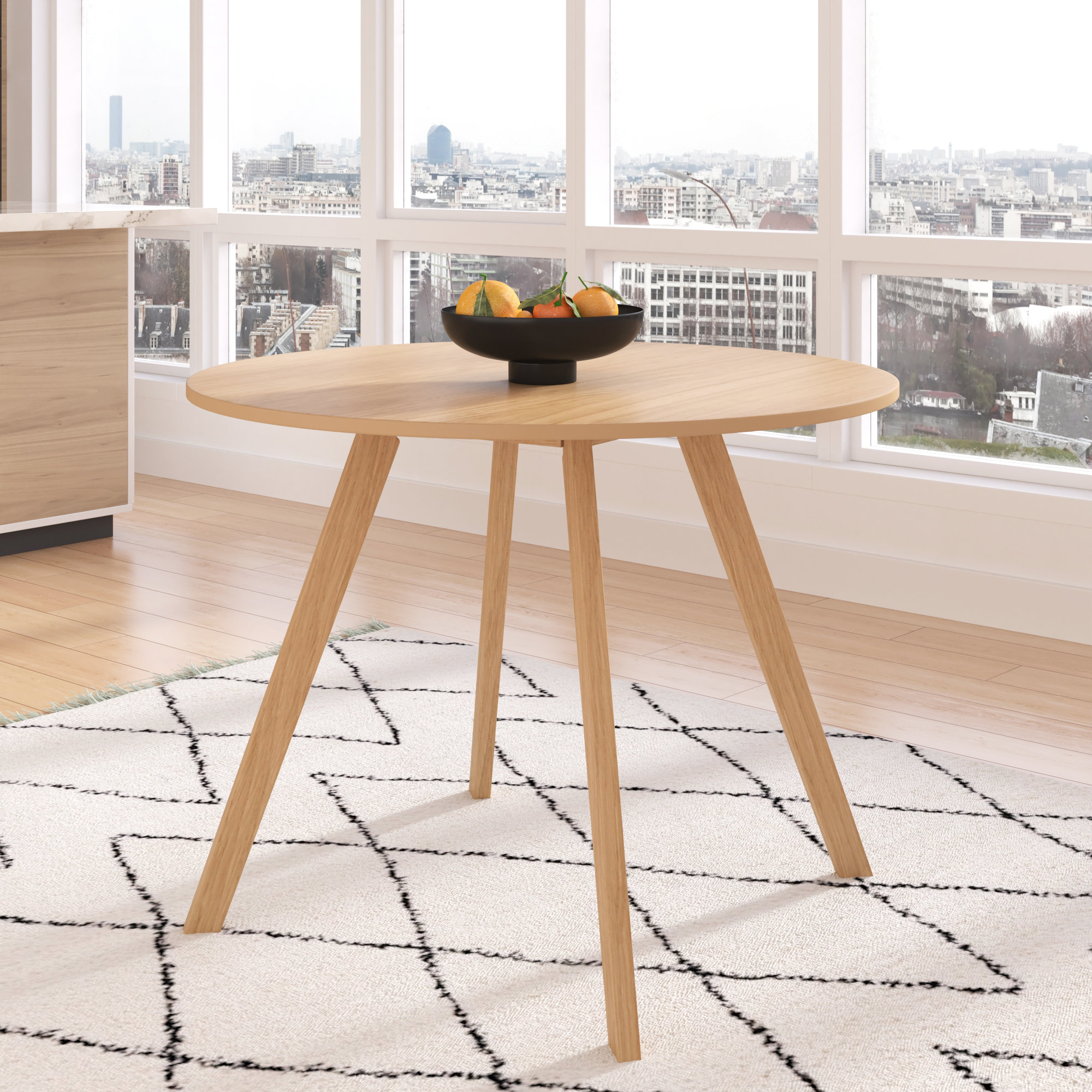 Nikolai 40" Wood Dining Table, Natural