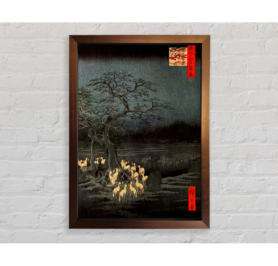 Feuerfüchse von Hiroshige - Einzelne Bilderrahmen Kunstdrucke