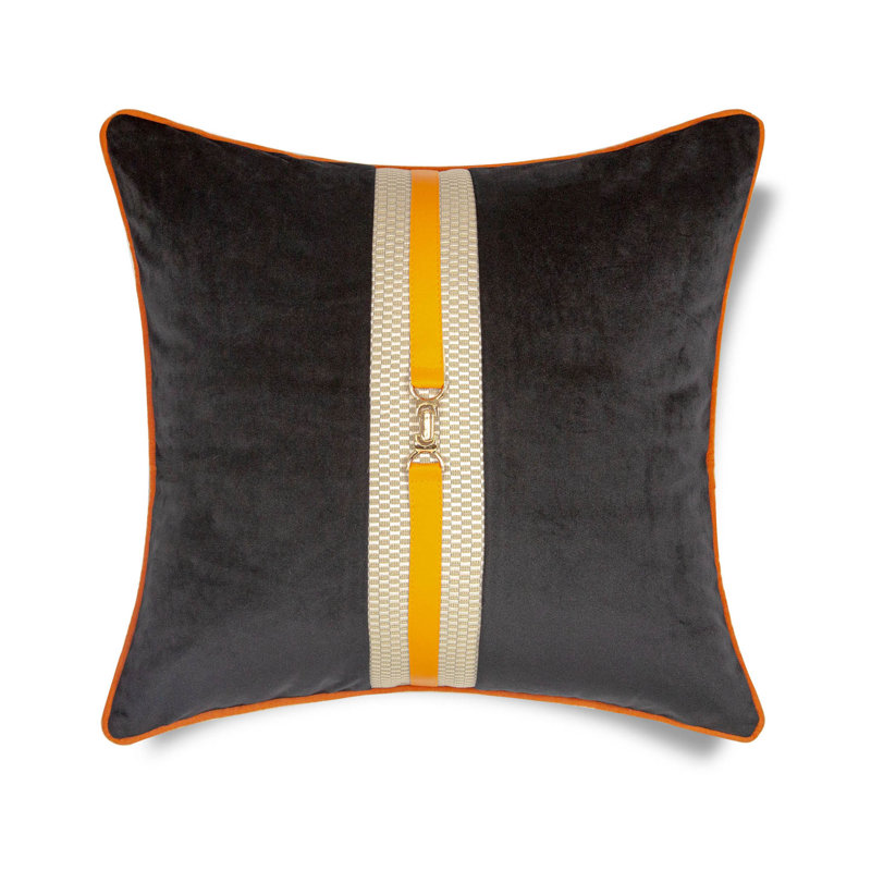 Housse de coussin 18 po en velours noir