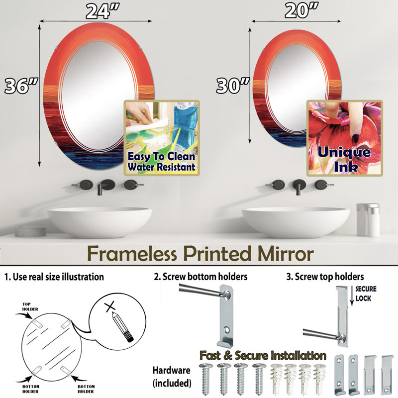 Miroir mural Barathon, 30 po x 20 po