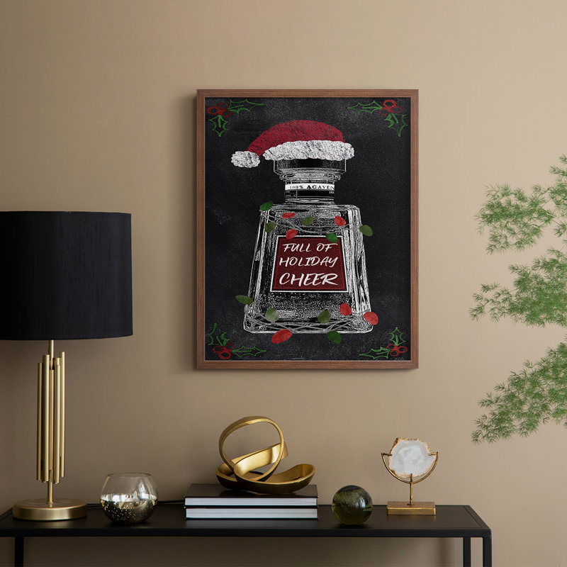 Holiday Spirits I, reproduction encadrée - bois massif, H 11 po x l 9 po, Noyer