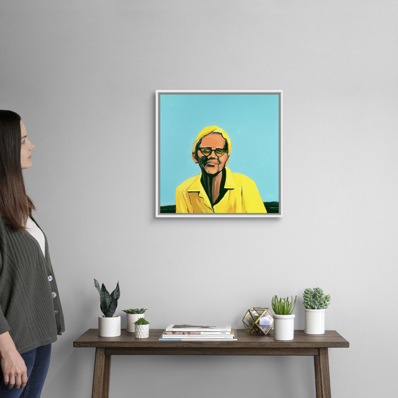 «Cuban Portrait» par Marjorie Weiss, reproduction sur toile, Cadre blanc, H 22 po x l 22 po x P 1,75 po