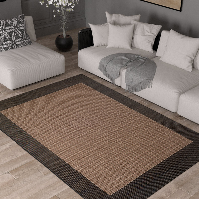 Fierce Campo Brown-Black Indoor/Outdoor Round Rug, Round 7'6"