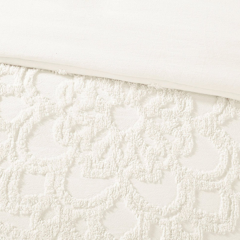 Literie en chenille de coton très grand / très grand avec médaillon - Nuits confortables, housse de couette en coton toutes saisons 3, tendance
