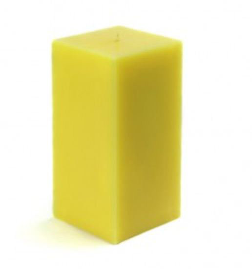 Bougie colonne, Jaune, H 6 po x l 3 po x P 3 po, Ensemble de 12