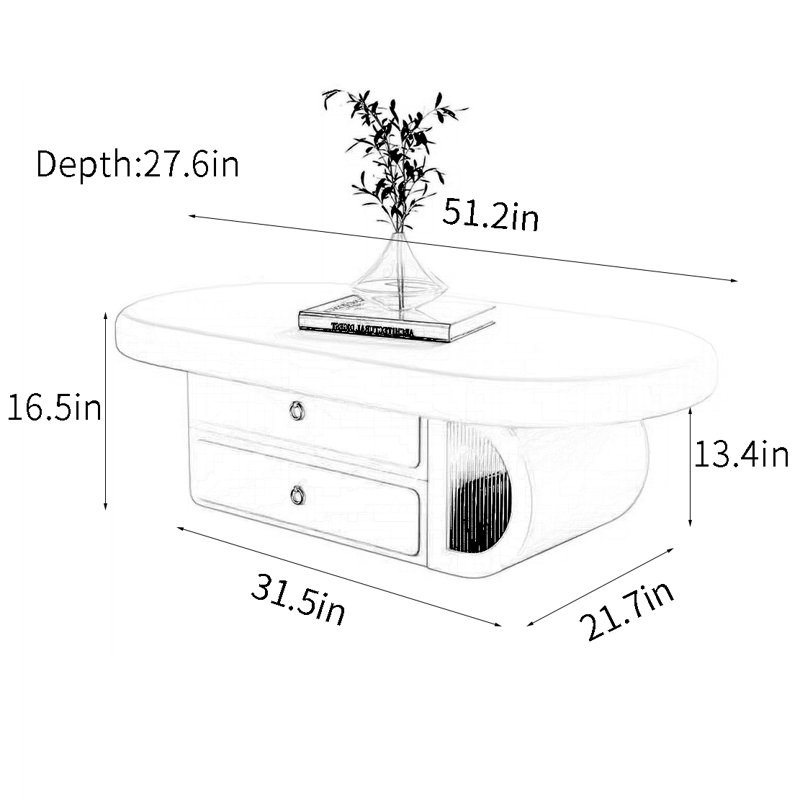 Table de bout ovale Crème fraiche