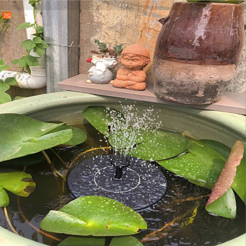 Solar Floating Fountain Pump, Outdoor Water Feature For Bird Bath, Pond & Garden
