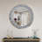 31.5" Crushed Diamond Decor Round Wall Mirror