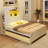 Balconera Platform Bed With Twin Size Trundle, LED Headboard With Storage & Power Outlets-114212891