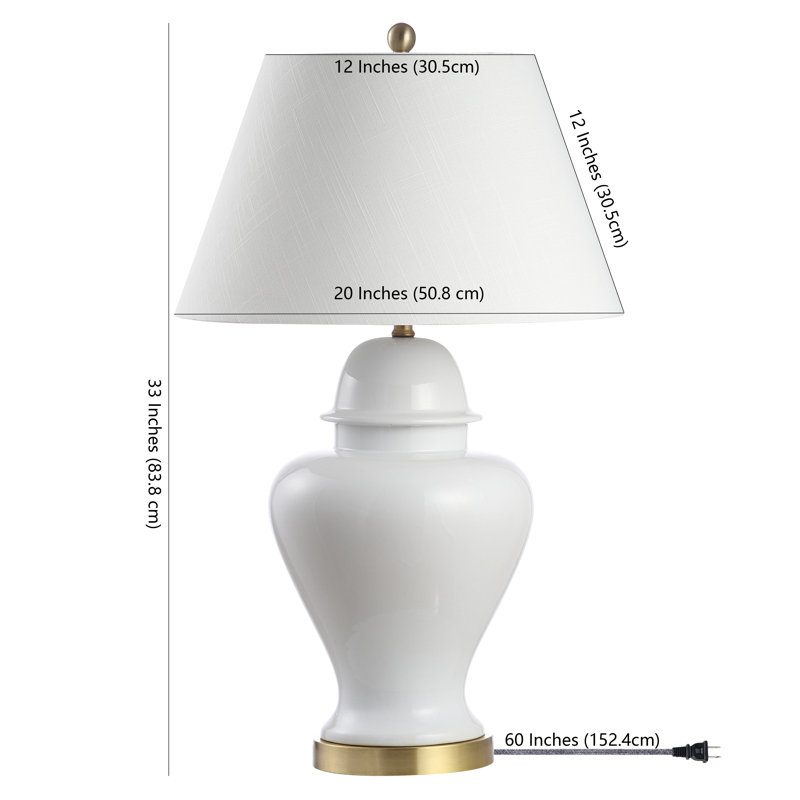 Ceramic Table Lamp, White