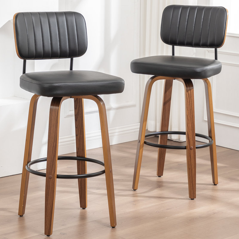 Swivel Bar Stool, Black, Counter Stool (66.8cm Seat Height)