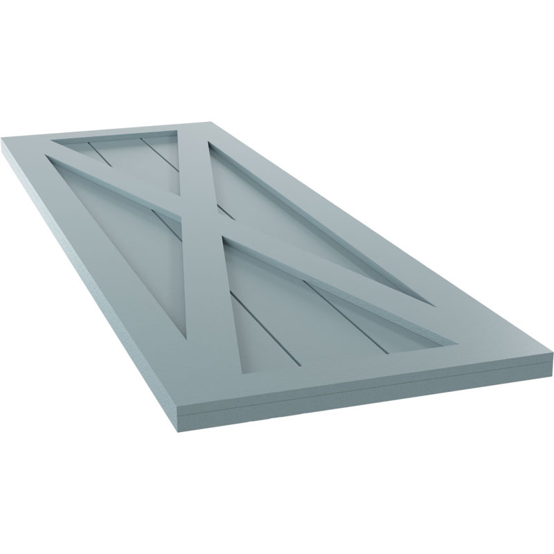 Volets à fixation fixe en PVC True Fit, Bleu paisible, 55", 12"