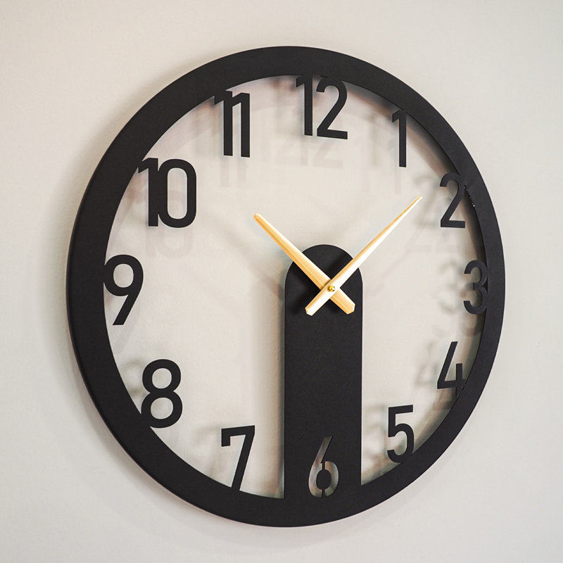 Horloge murale en métal Mood, Moyen, Noir