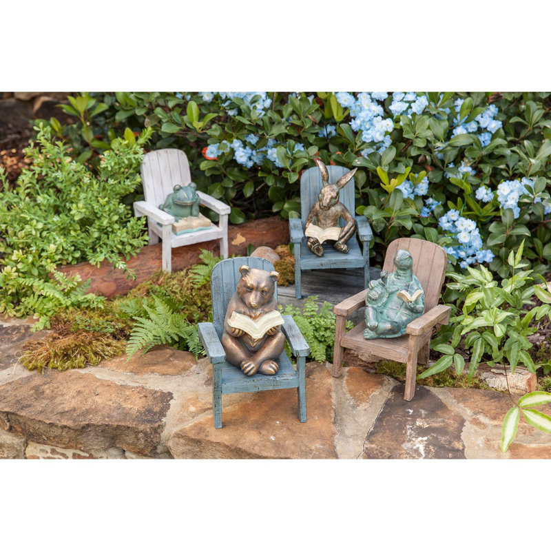 Statue de jardin grenouille de lecture